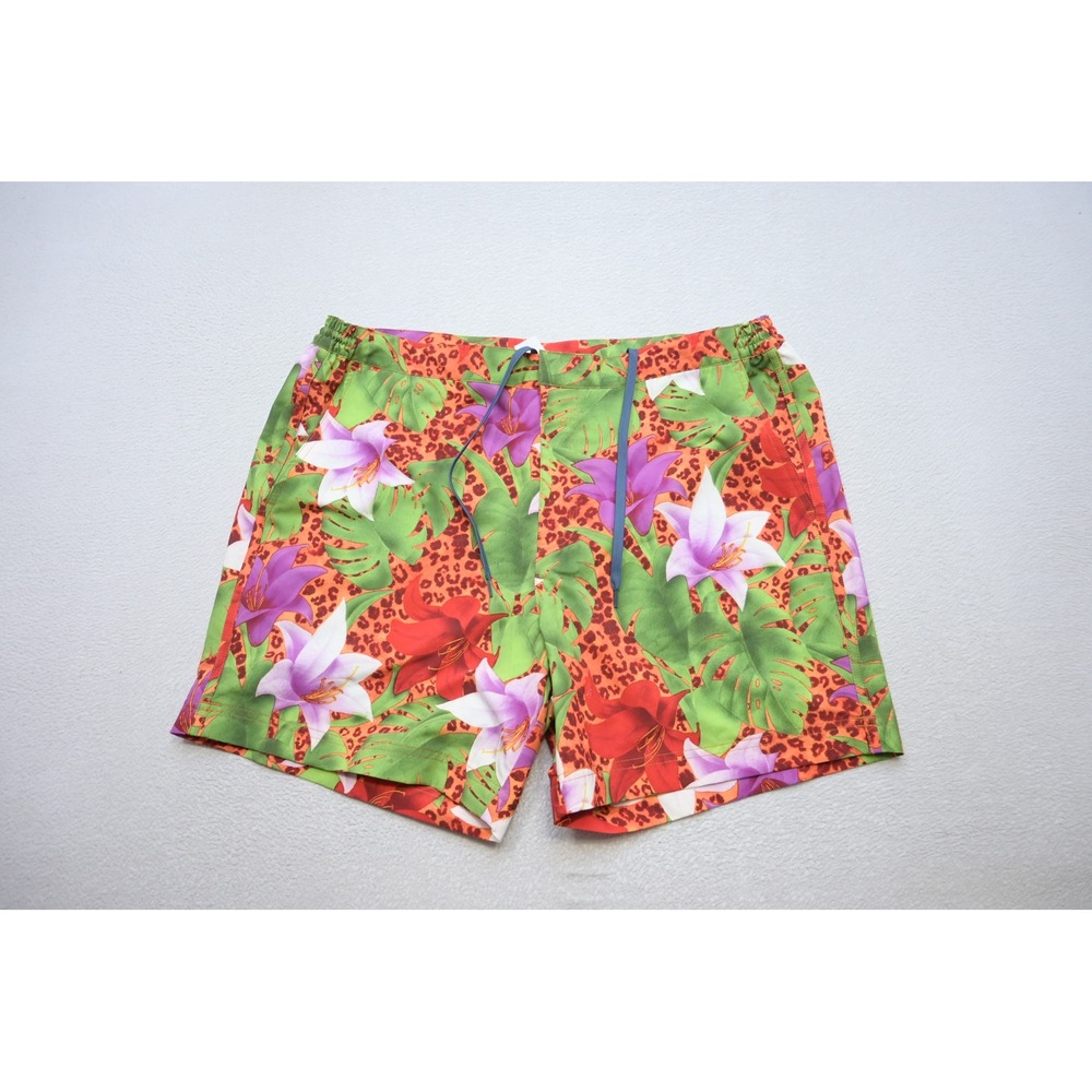 Fair Harbor Swim Trunks Mens 36 Lined Floral Leopard Board Shorts‎ Stretch